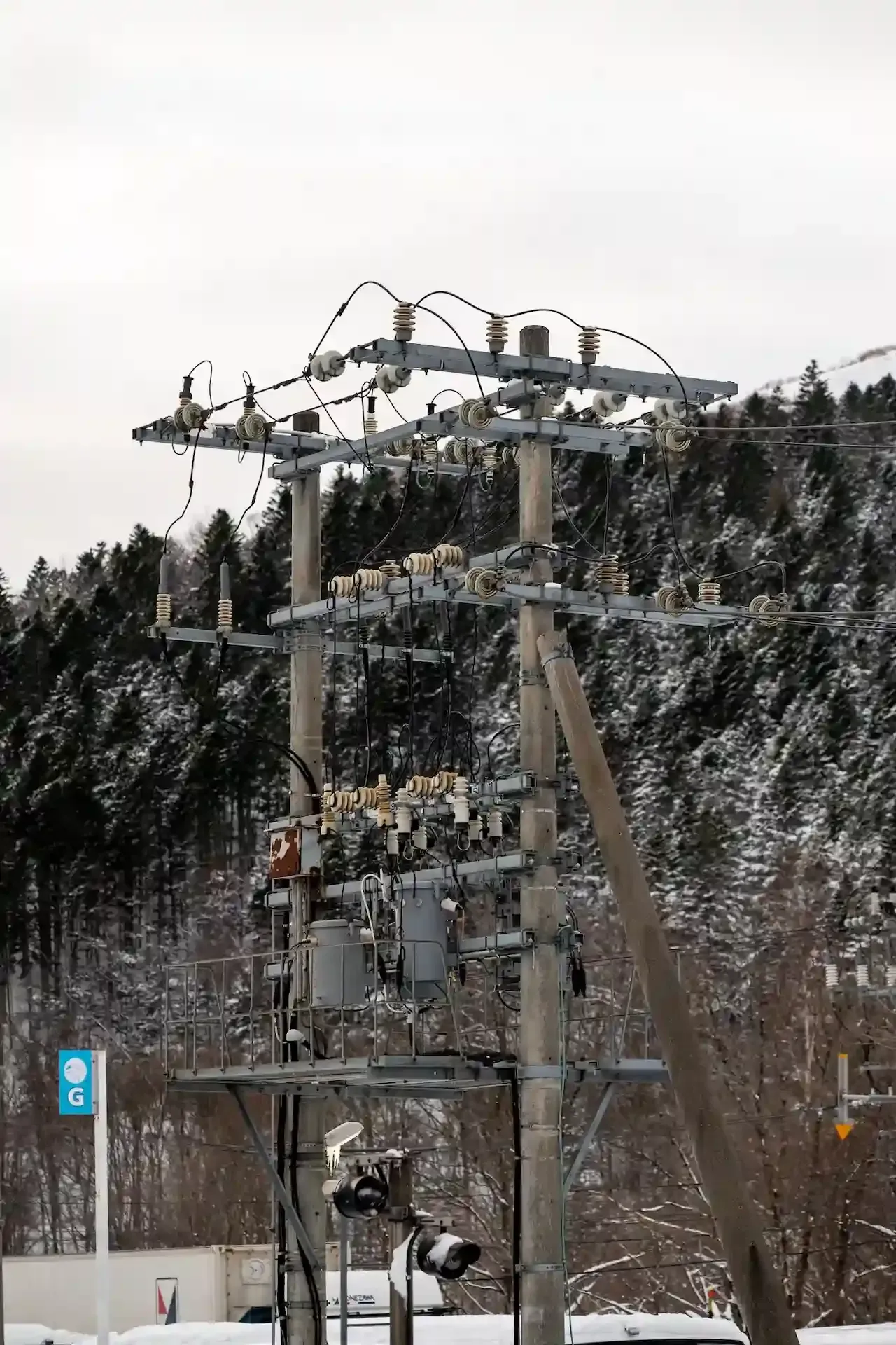 Snowy Range electrical substation in Laramie Wyoming showing real power grid infrastructure for extreme weather readiness