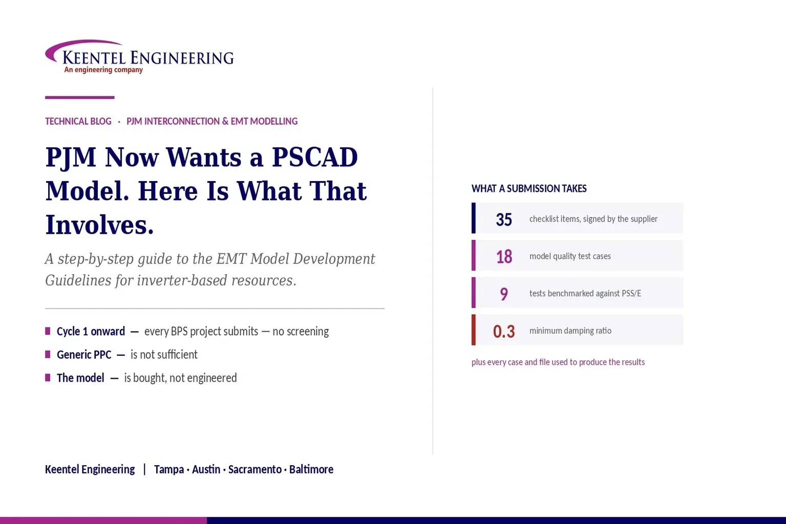 PJM PSCAD model submission requirements for EMT model development