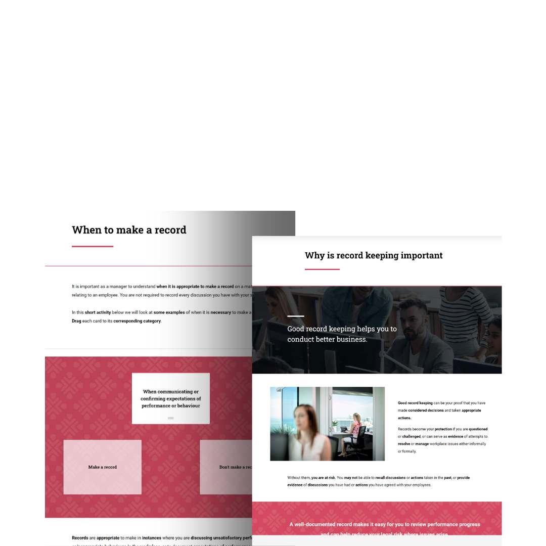 Coaching Hiring managers e-learn design developed by Captovate.