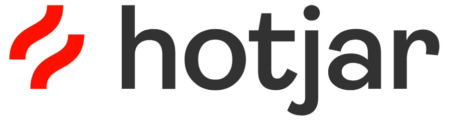 The word hotjar is written in black and red on a white background.