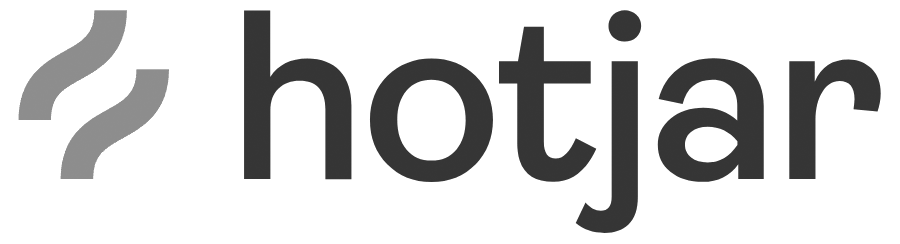 A black and white logo for a company called hotjar.