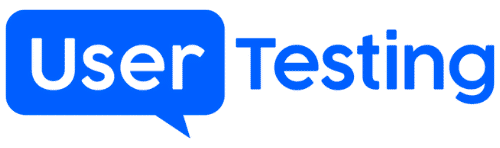 A blue speech bubble with the words user testing written inside of it.