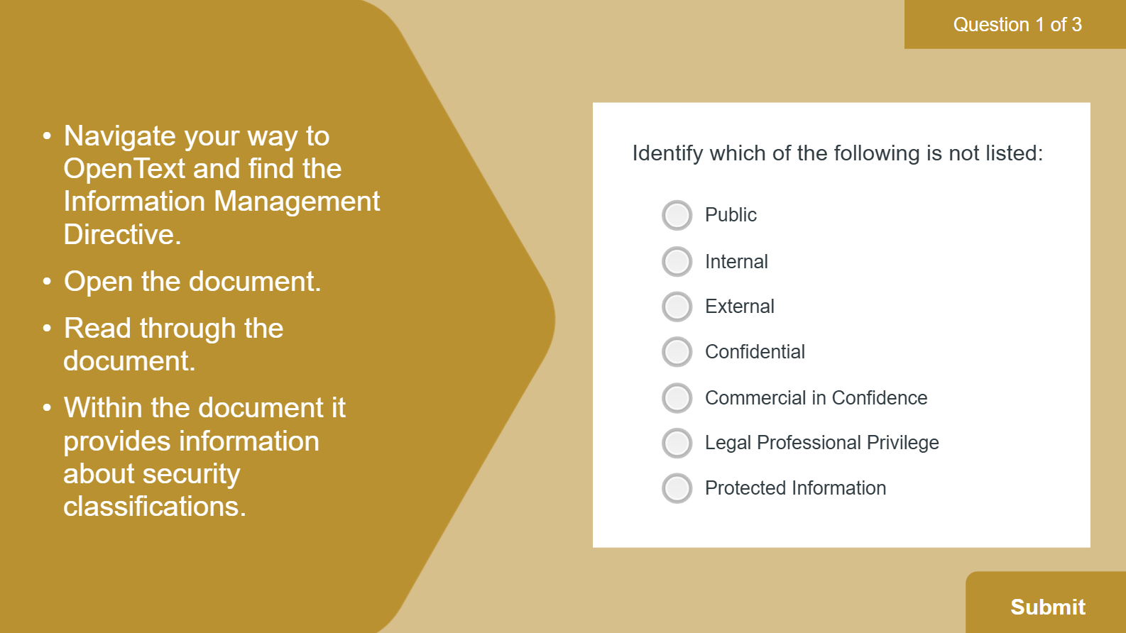 A screenshot of a page that says `` navigate your way to open fast and find the information management directive ''