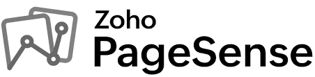 A black and white logo for zoho pagesense