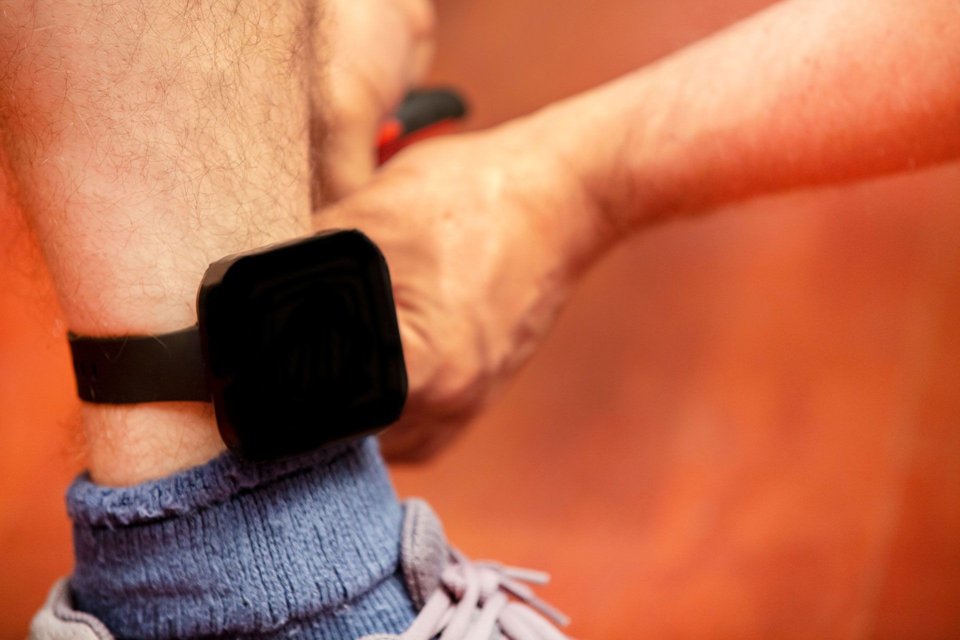 A person is wearing a GPS Monitoring