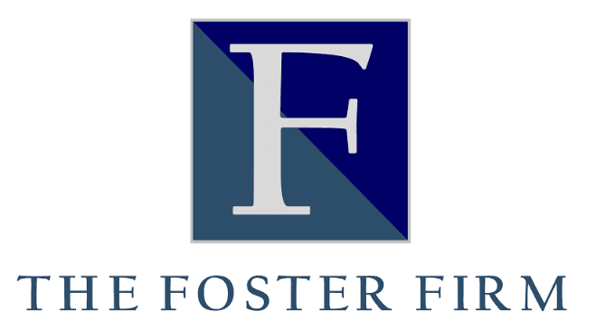 The Foster Firm logo with a white F on a blue square and the firm name below