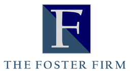 The Foster Firm logo with a white F on a blue square and the firm name below