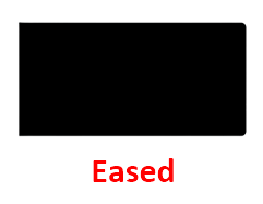 Black rectangle above red text reading “Eased”
