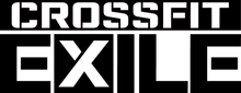 White "CROSSFIT EXILE" logo on a black background