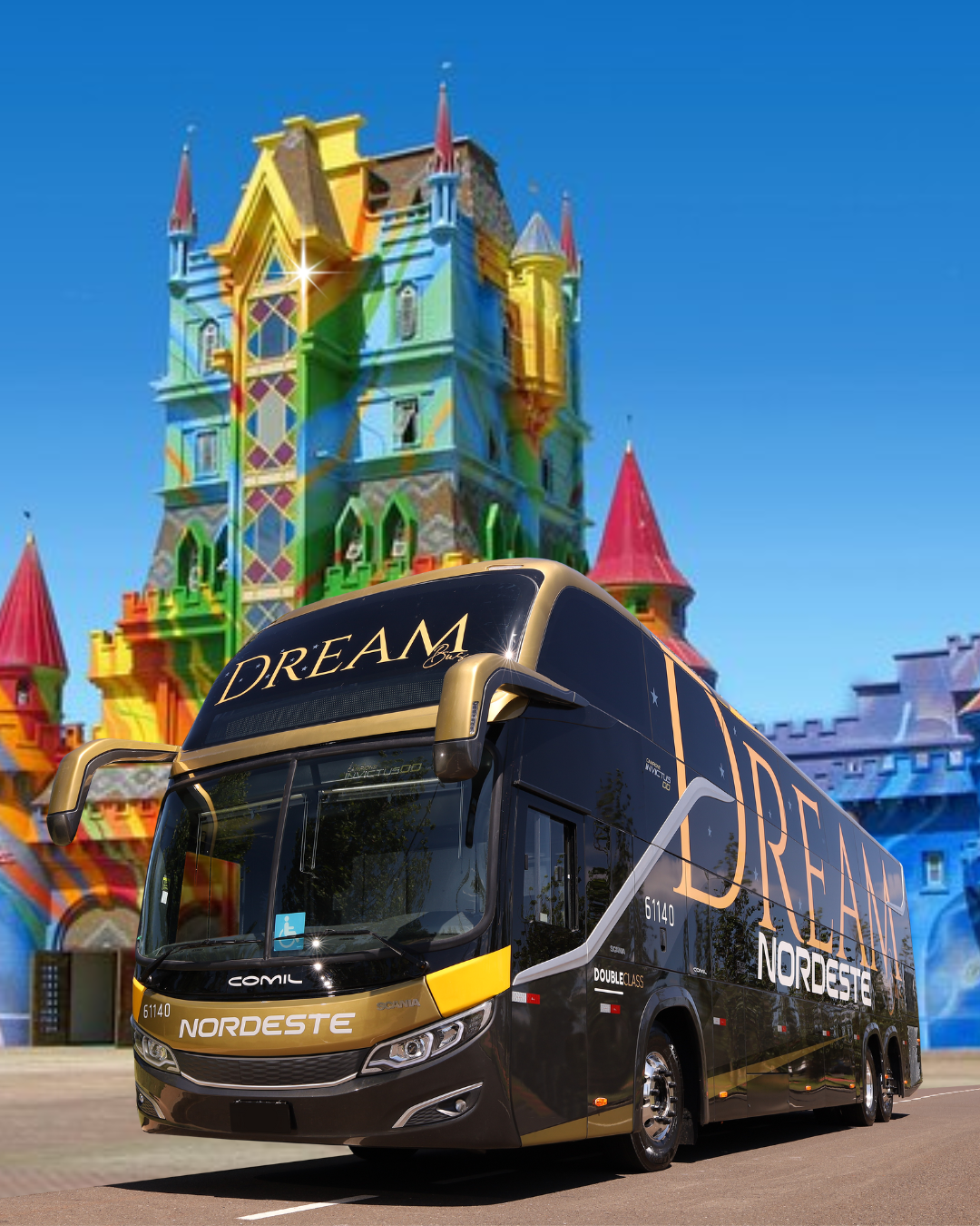 Ônibus da Expresso Nordeste estacionado em frente ao Beto Carreiro