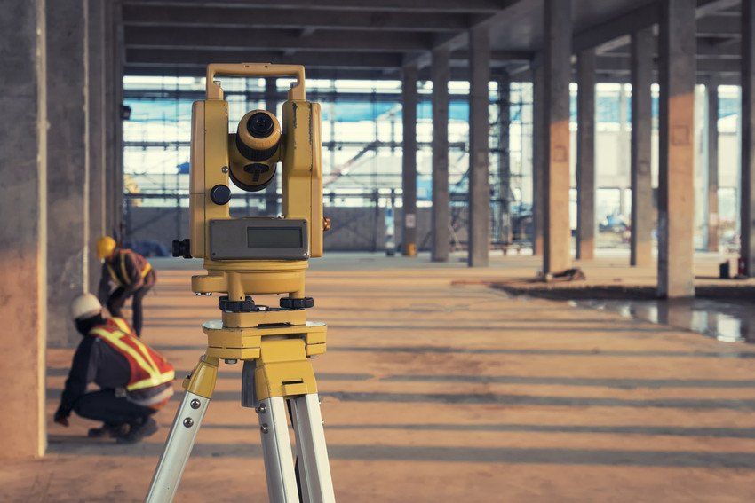 survey equipment in construction site