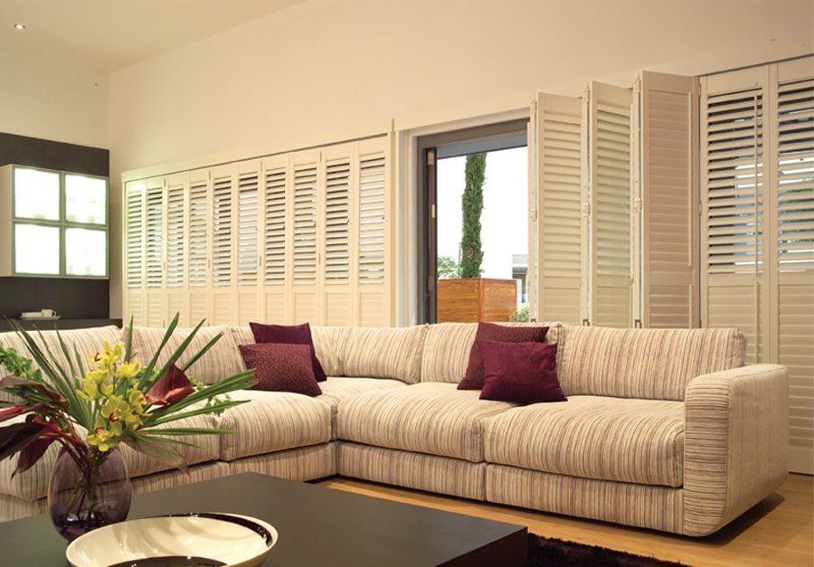 white shutters in living room