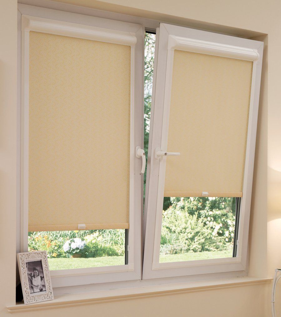 tall grey trapezium blinds