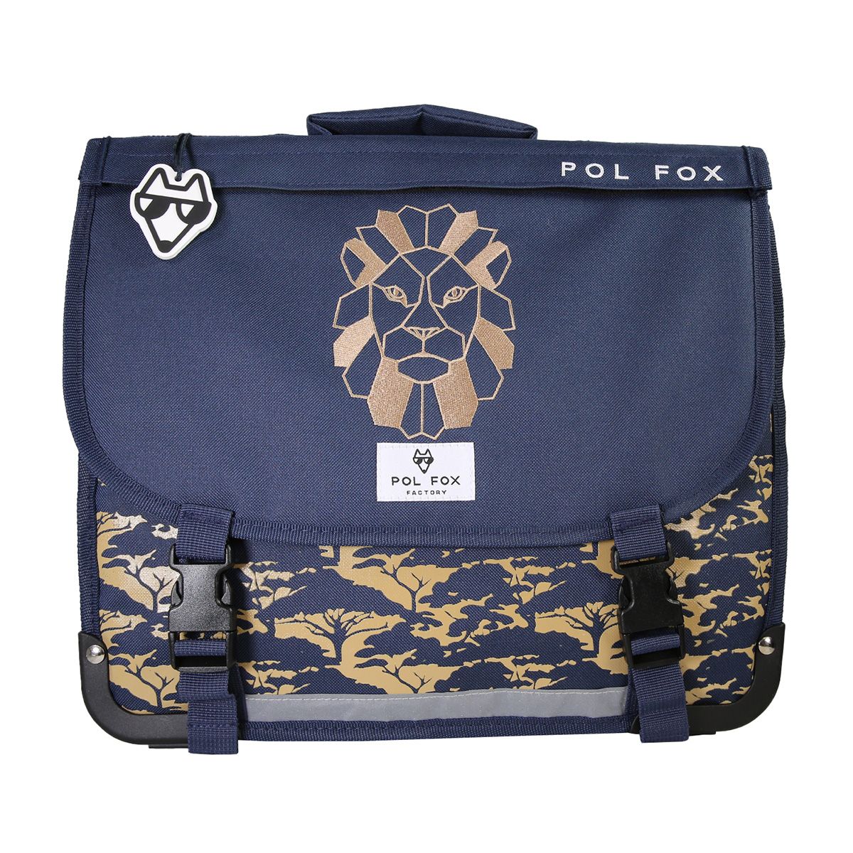Cartable scolaire réversible Pol Fox motif lion