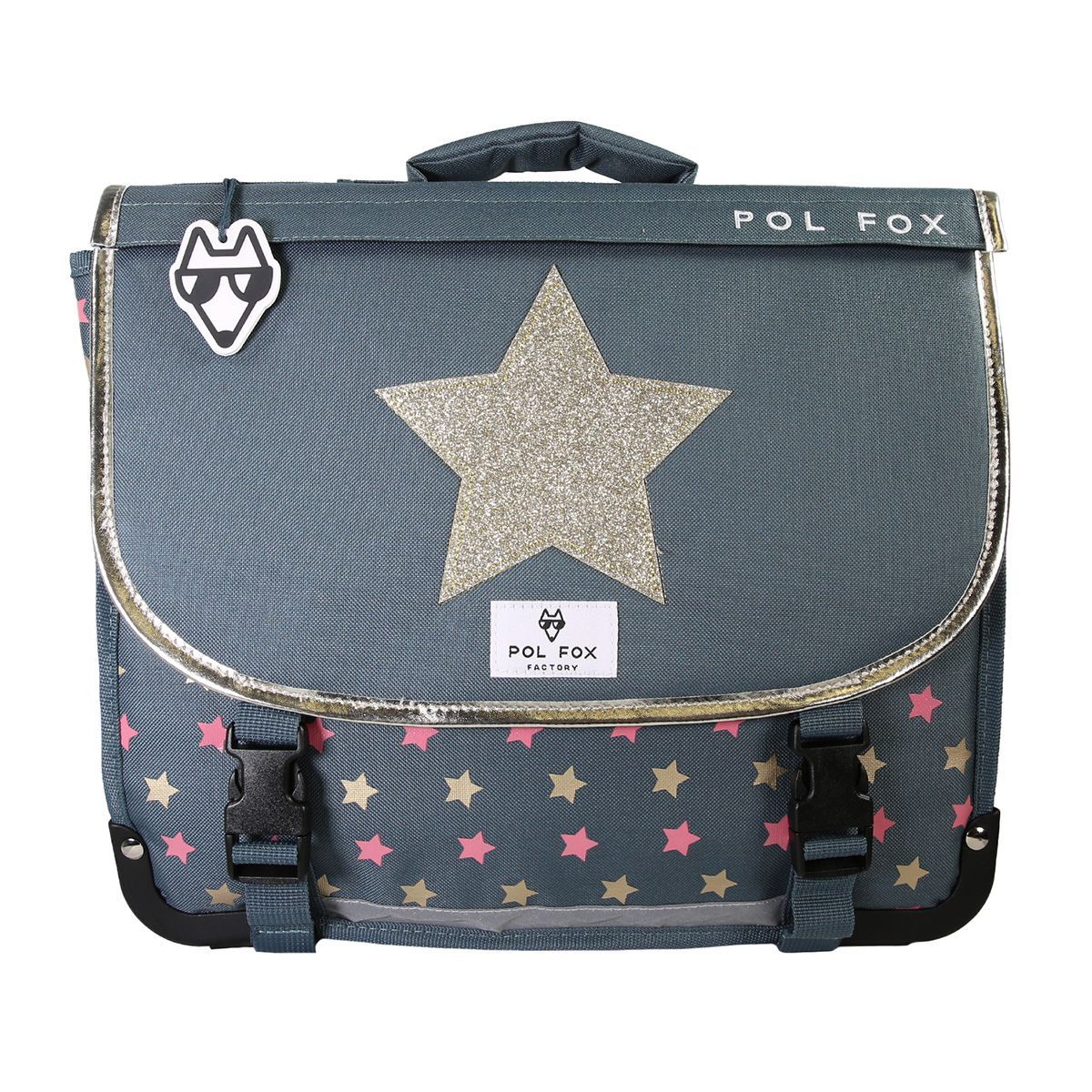 Cartable scolaire réversible Pol Fox motif étoile