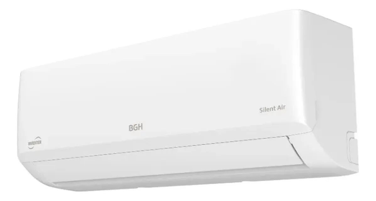 Aire acondicionado BGH blanco montado en una pared.