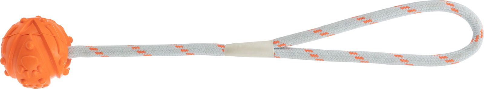 Oranje plastic bindlusgereedschap met een lusvormig uiteinde en een handvat met textuur op een witte achtergrond