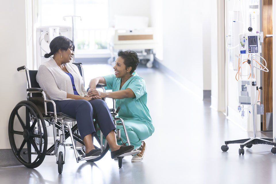 A person getting their blood pressure checked