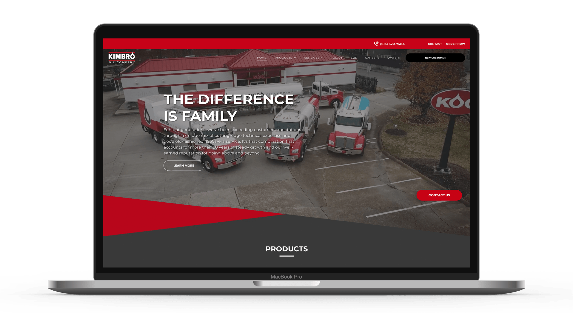 Mockup Kimbro Oil Website | Roux LLC Franklin, TN