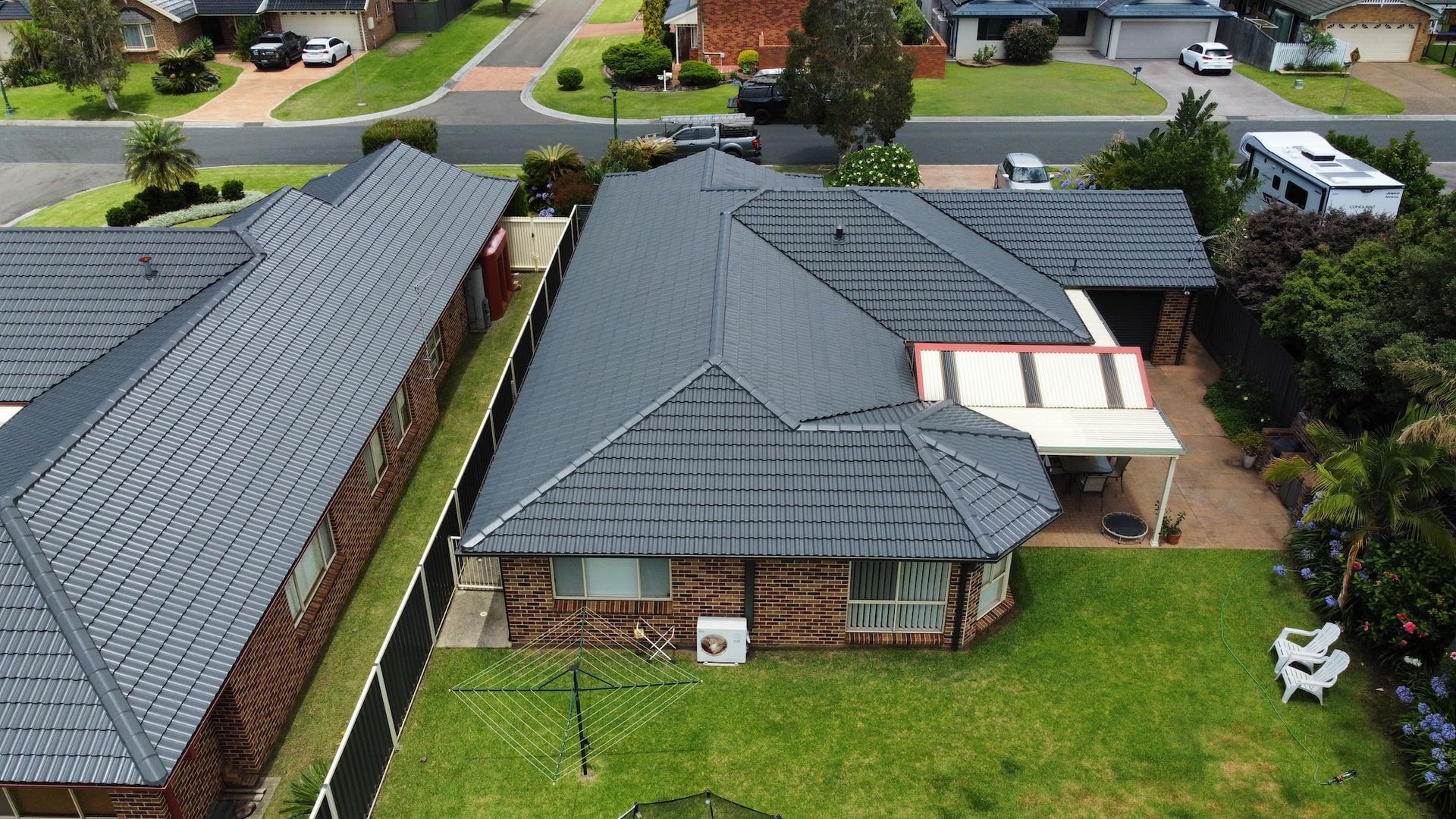 Aerial View Of A House With New Tiling — The Gutter Guy NSW in Tarrawanna, NSW