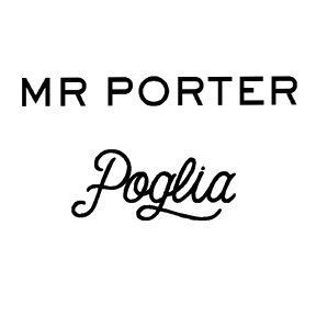 A black and white logo for mr porter poglia.