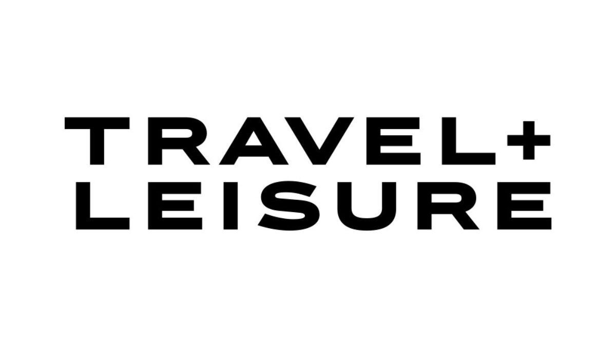 The logo for travel + leisure is black and white.