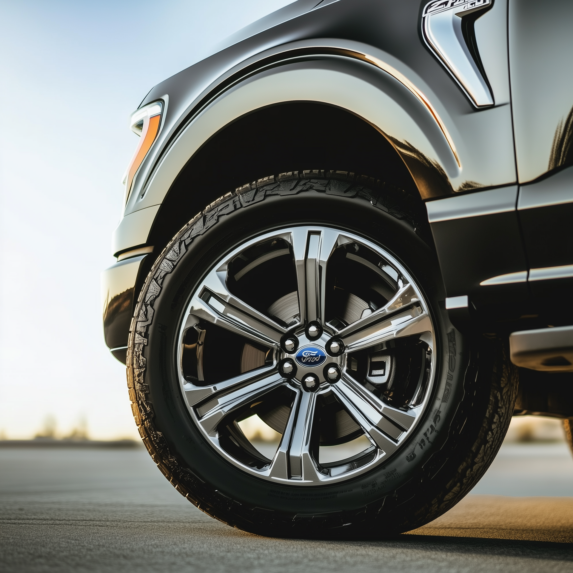 Close up of 2023 Ford F150 Wheel in Medford, Oregon