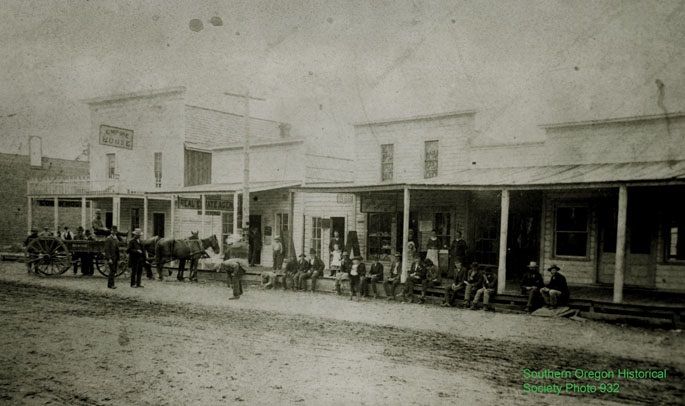 Downtown Medford Oregon around 1880.