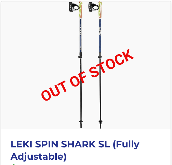 A pair of leki spin shark sl adjustable walking poles