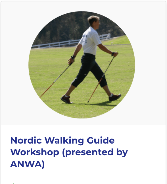 A nordic walking guide workshop is presented by anwa