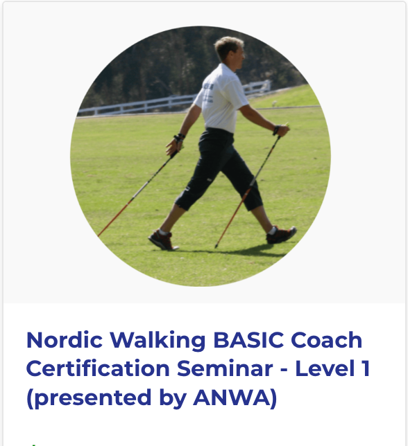 Nordic walking basic coach certification seminar level 1 presented by anwa