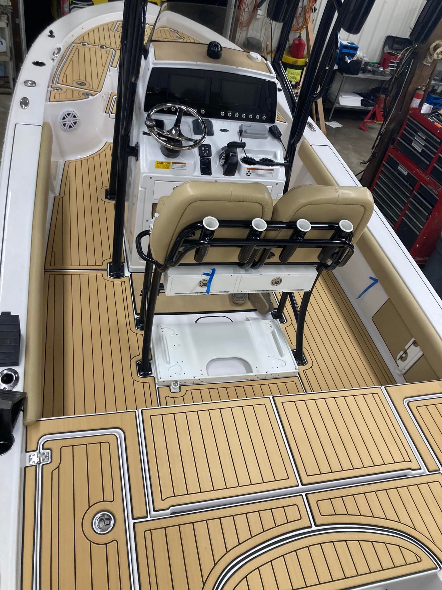 Camel over Black Custom SeaDek installed by Phantom by SeaDek