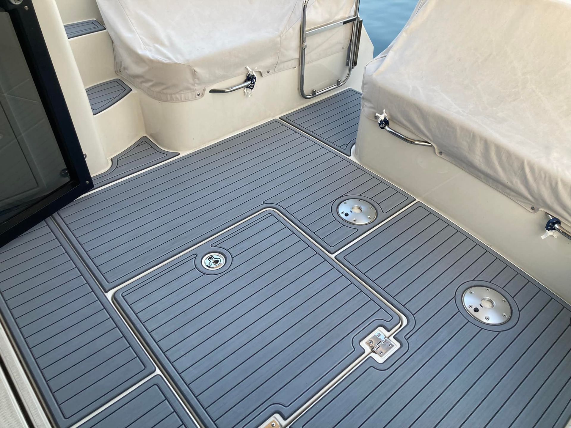 Storm Gray over Black SeaDek Boat Flooring by Phantom by SeaDek