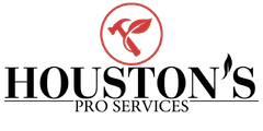 Houston's Pro Services logo with red bird icon and black text on white background
