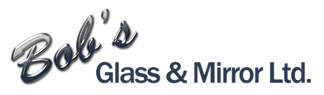 The logo for bob 's glass and mirror ltd.
