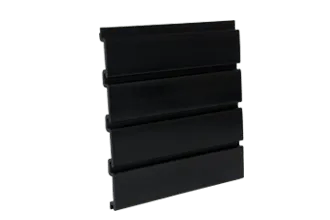 Black grooved wall panel.