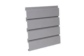 Gray horizontal siding panel with four rows.