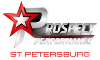 Prospect Performance logo with red star and silver text, St. Petersburg