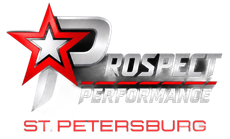 Prospect Performance logo with red star and silver text, St. Petersburg