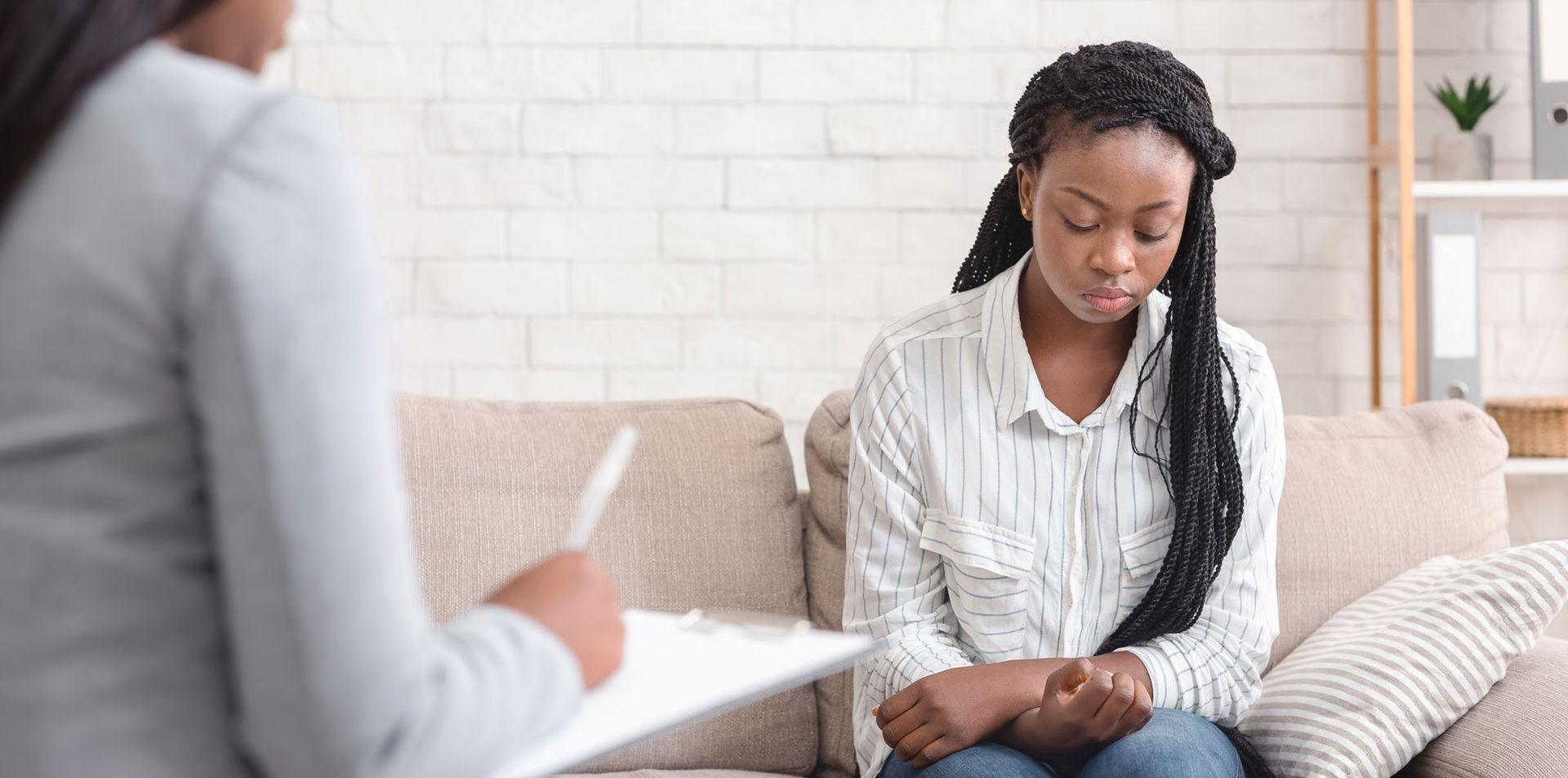 Counselling session with teen suffering from anxiety