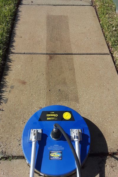 Sidewalk pressure washing in Brandon, FL to remove dirt