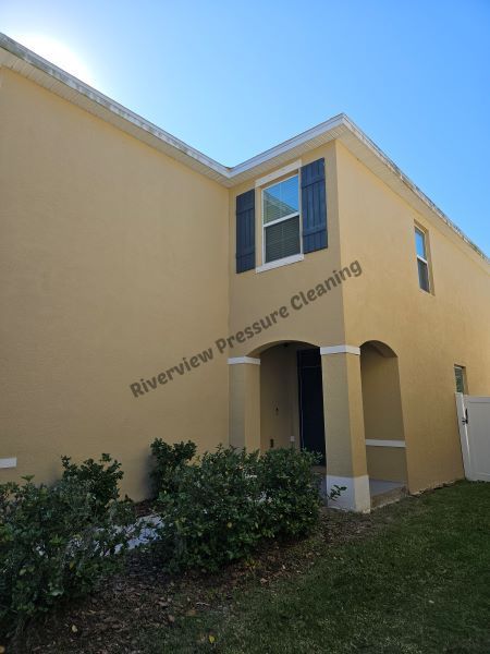 Fascia cleaning in Riverview, FL to remove black mold and algae