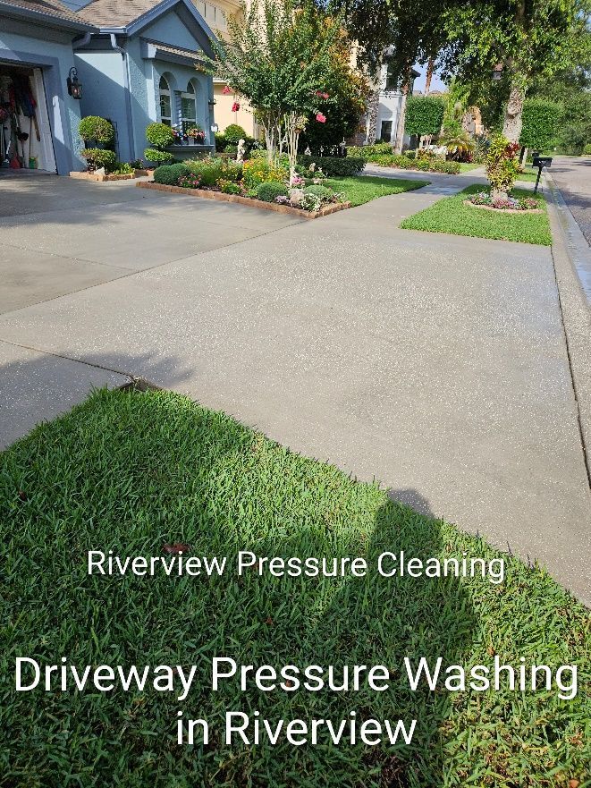 Clean driveway, walkway, and sidewalks after pressure washing service in Riverview FL