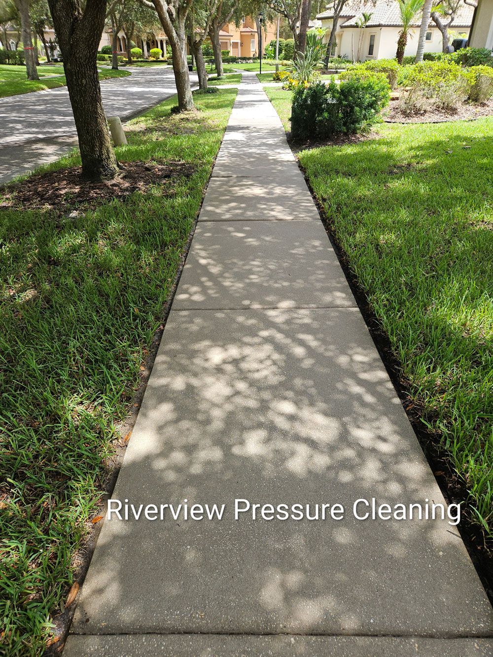 Clean driveway and sidewalks after pressure washing in FishHawk Lithia FL