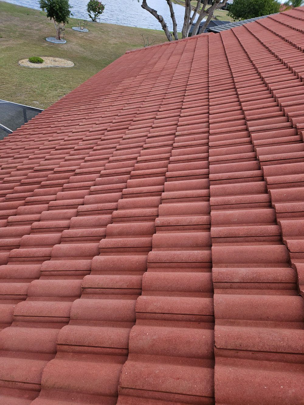 Photo of a cleaned tile roof in Sun City Center, FL