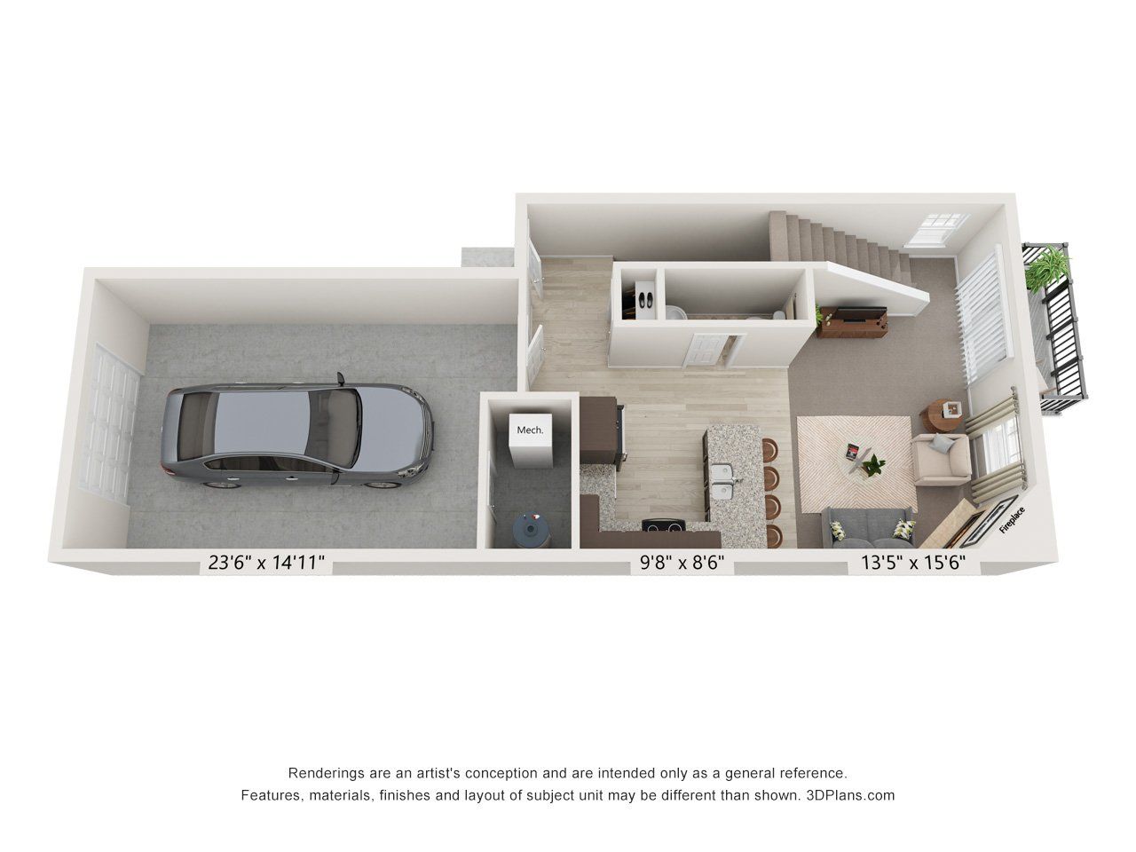 unit e third floor plan
