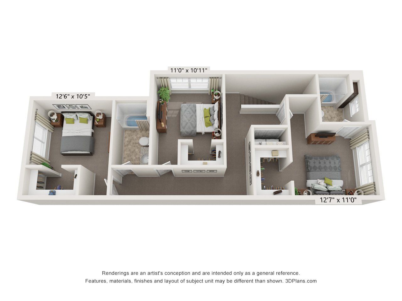 unit e third floor plan