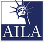 AILA logo with the Statue of Liberty in white and navy blue