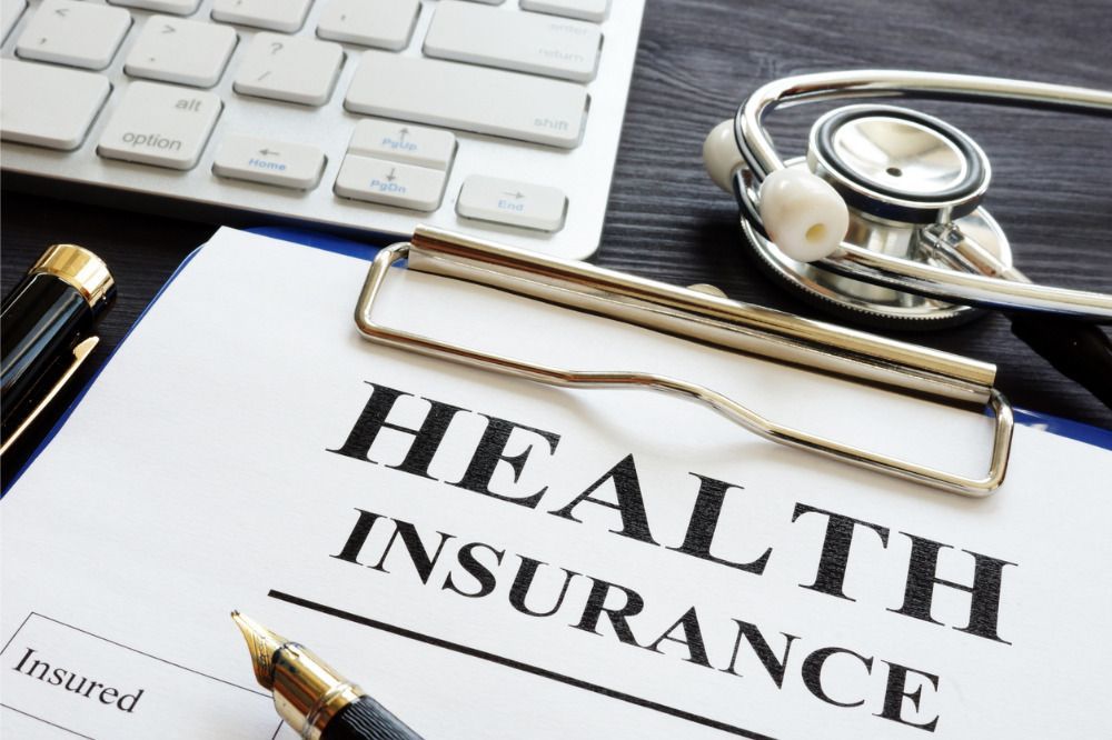 Close up of health insurance paperwork