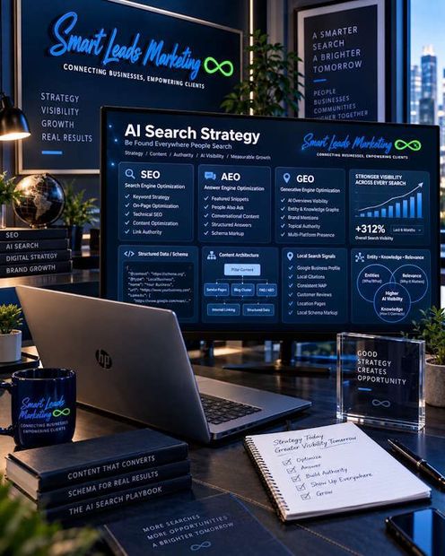 AI Search Strategy Visual with Dashboards and AI Details